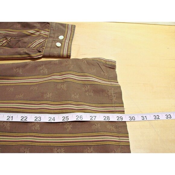 Tommy Bahama Shirt Button Up Mens Large Striped Brown Tan Pineapple Print Cotton - Picture 8 of 12